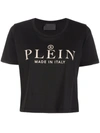PHILIPP PLEIN ICONIC PLEIN SHORT-SLEEVE CROPPED T-SHIRT