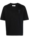 Ami Alexandre Mattiussi Black Organic Cotton T-shirt With Logo