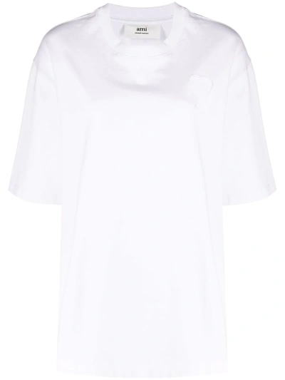 Ami Alexandre Mattiussi Ami De Coeur Embroidered T-shirt In White