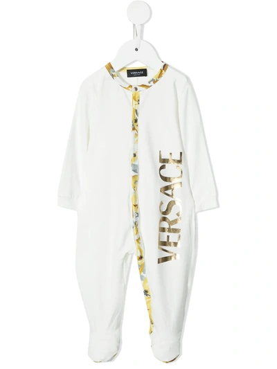 Versace Babies' Logo-print Pyjama In White