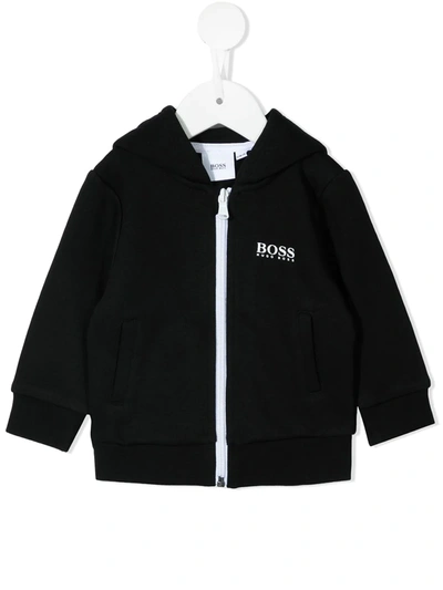 Bosswear Babies' Logo-print Hooded Jacket In Black