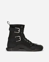 DOLCE & GABBANA RUBBERIZED CALFSKIN AND NYLON NS1 HIGH-TOP SNEAKERS