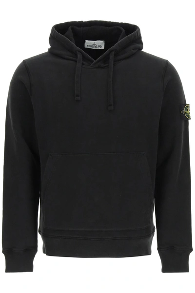 Stone Island Hooded Sweatshirt In Black