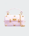 Valentino Roman Stud Medium Quilted Chain Shoulder Bag In Pink