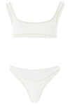 Reina Olga Ginny Scrunch-effect Bikini Set In White