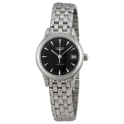 Longines Flagship Automatic Black Dial Ladies Watch L42744526 In Black,silver Tone