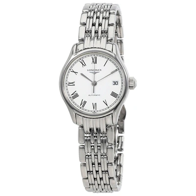 Longines Lyre Automatic White Dial Ladies Watch L43604116 In Black,silver Tone,white