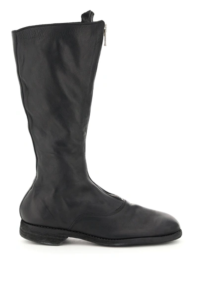Guidi 20mm 410 Zip-up Leather Tall Boots In Black