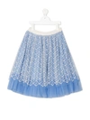 GUCCI GG EMBROIDERED TULLE SKIRT,15738472
