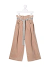 Brunello Cucinelli Paperbag-waist Corduroy Trousers In 中性色