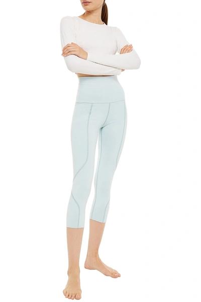 Live The Process Cropped Stretch Leggings In Sky Blue