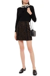 SANDRO LEPY LEOPARD-PRINT BRUSHED JACQUARD MINI SKIRT,3074457345626877739