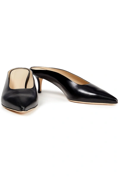 Theory Leather Mules In Black