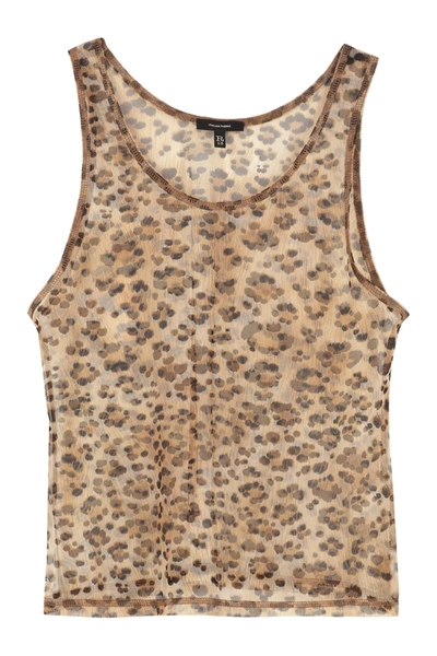 R13 Printed Mesh Top In Animalier