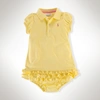 Polo Ralph Lauren Babies' Ruffled Polo Dress & Bloomer In Delicate Pink