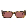 Palm Angels Tortoiseshell Rectangle-frame Sunglasses In Brown Purpl