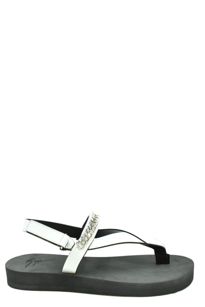 Giuseppe Zanotti Leather Thong Sandals In White