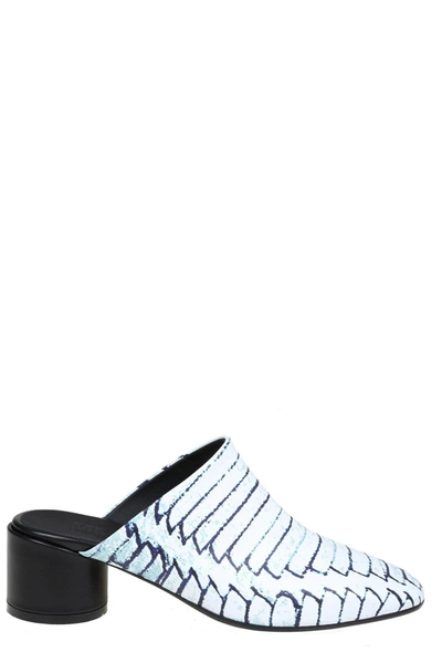 Mm6 Maison Margiela Mm6 Sabot In Black And White Leather In Multi | ModeSens