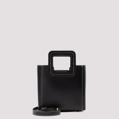 Staud Black Leather Mini Shirley Shopping Bag