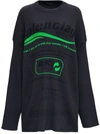 BALENCIAGA OVERSIZE RIBBED KNIT SWEATER WITH PRINT