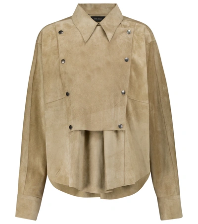 Isabel Marant Cerzayo Suede Shirt Jacket In Ecru