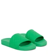 Bottega Veneta The Slider Intrecciato-debossed Rubber Slides In Green