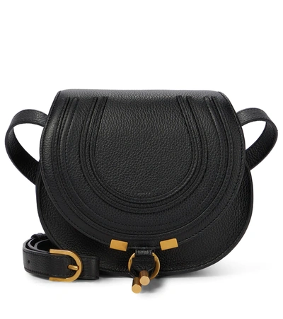 Chloé Marcie Small Leather Crossbody Bag In Black