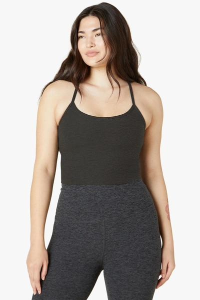 Beyond Yoga Spacedye Slim Racerback Cropped Tank In Black