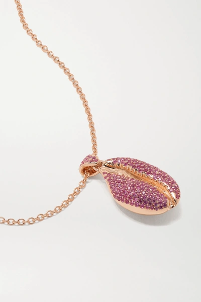 Almasika Le Grand Cauri Arc En Ciel 18-karat Rose Gold Sapphire Necklace