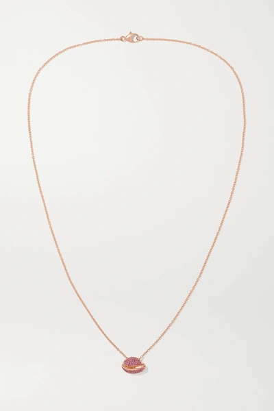 Almasika Cauri Arc En Ciel 18-karat Rose Gold Sapphire Necklace