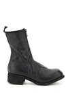 GUIDI FRONT ZIP LEATHER ANKLE BOOTS