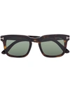 TOM FORD SQUARE FRAME TORTOISESHELL SUNGLASSES