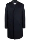 Maison Margiela Cavalry Single-breasted Wool Coat In 蓝色