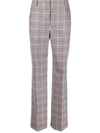 Alberta Ferretti Checked Straight-leg Trousers In 灰色