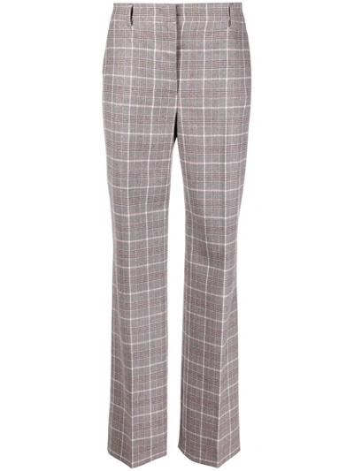 Alberta Ferretti Checked Straight-leg Trousers In Rosa