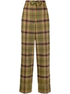 ALBERTA FERRETTI HIGH-WAISTED CHECKED TROUSERS