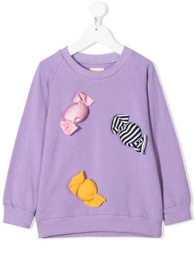 Wauw Capow By Bangbang Babies' Candy-appliquéd Jersey Sweatshirt In Purple