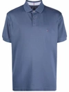 Tommy Hilfiger Embroidered-logo Polo Shirt In Faded Indigo