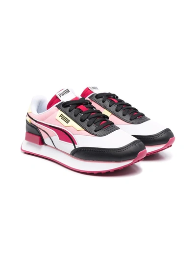 Puma Teen Panelled Low-top Trainers In 粉色