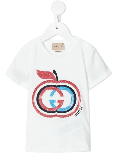 Gucci Babies' Logo-print T.shirt In 白色