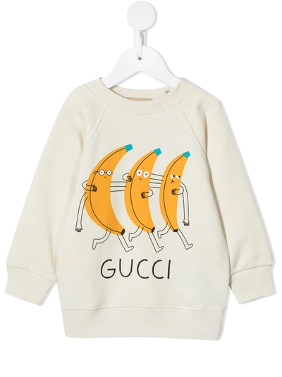 Gucci Babies' Banana-print Sweatshirt In 中性色
