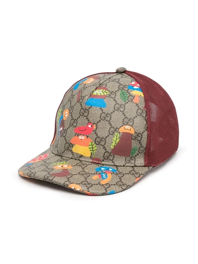 Gucci Gg Supreme棒球帽 In Red,multi