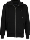 Fred Perry Fp Hooded Zipper Through Sweatshirt Clothing In 黑色