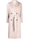 Brunello Cucinelli Double-breasted Wool-cashmere Blend Coat In 粉色