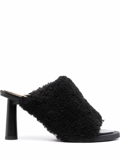 Jacquemus Les Mules Carrés Ronds 中跟穆勒鞋 In Black