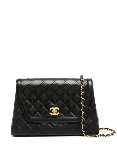 Pre-owned Chanel 1990s Cc Diamond-quilted Crossbody Bag In 黑色