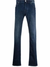 Jacob Cohen Contrast-stitch Skinny-cut Jeans In 蓝色