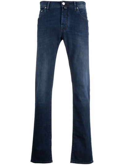 Jacob Cohen Contrast-stitch Skinny-cut Jeans In 蓝色