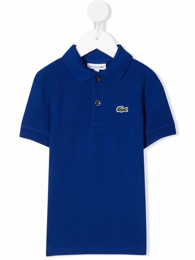 Lacoste Babies' Crocodile Embroidery Polo Shirt In 蓝色
