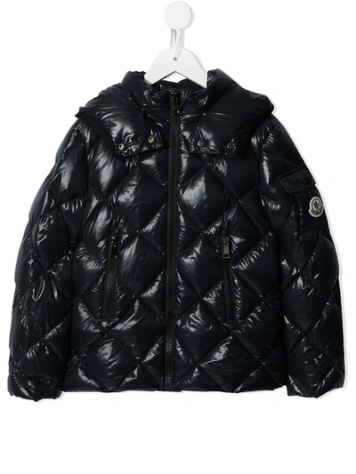 Moncler Babies' Padded Zip-up Down Jacket In 蓝色